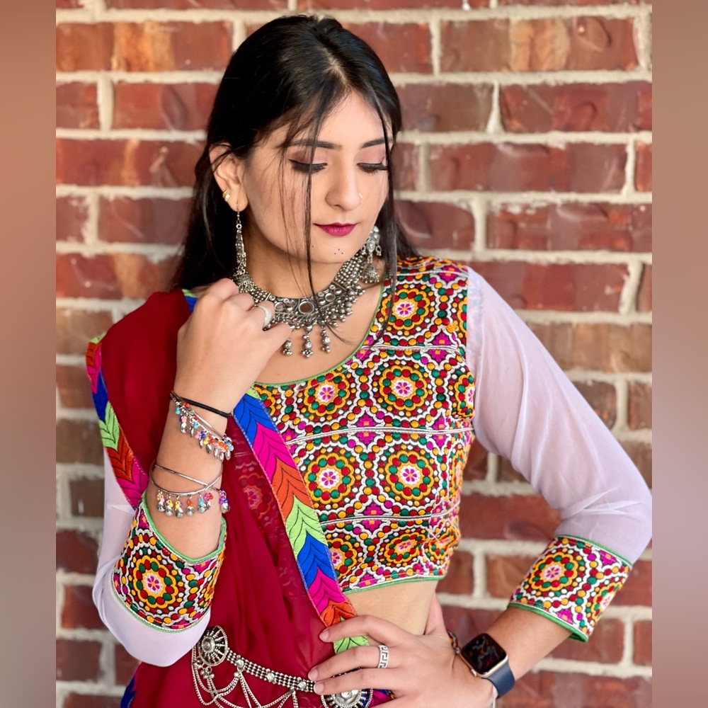 Deep maroon Navarati garba choli! Size L